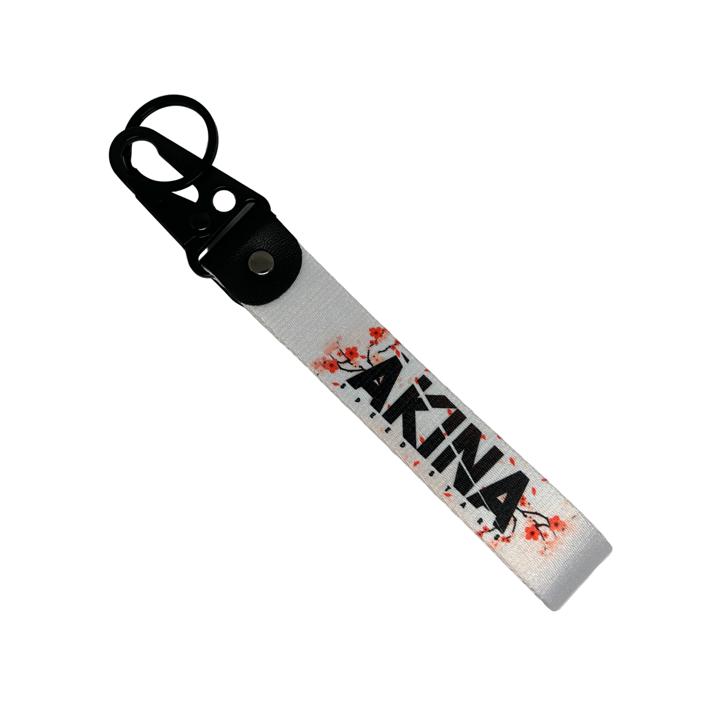 Motorev AKINA Speed Stars car key tag, a zinc alloy and nylon keyring featuring the iconic cherry blossom design, scratch resistant and built for JDM and anime car culture enthusiasts UK