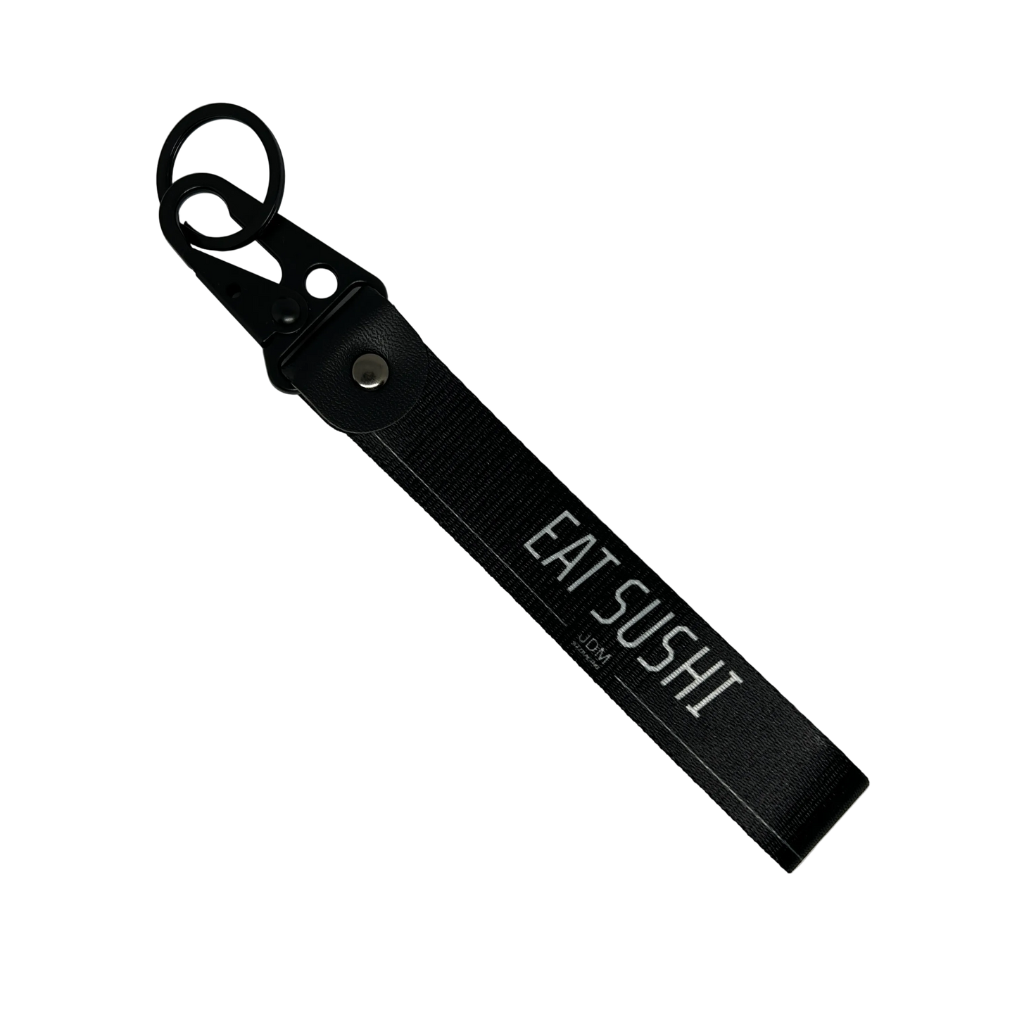 Black Eat Sushi key tag with Japanese food design – Motorev JDM car keychain accessory