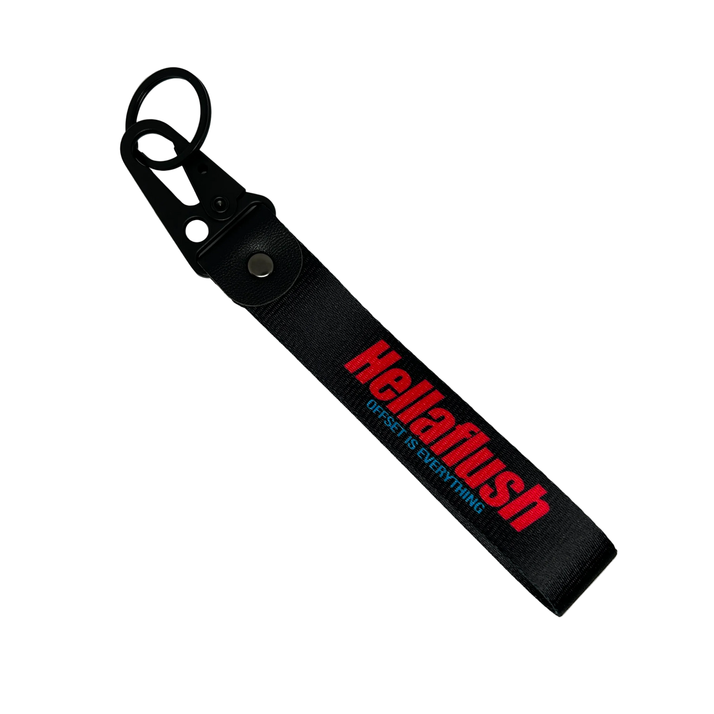 Black Hellaflush key tag with bold JDM text – Motorev car keychain accessory