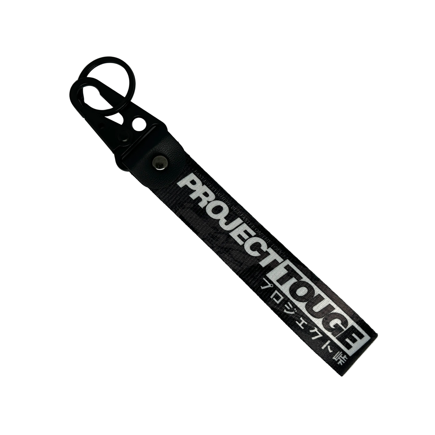 Motorev Project Touge black camo car key tag, a zinc alloy and nylon JDM keyring featuring a bold black camouflage design, scratch resistant and built for touge and motorsport enthusiasts UK