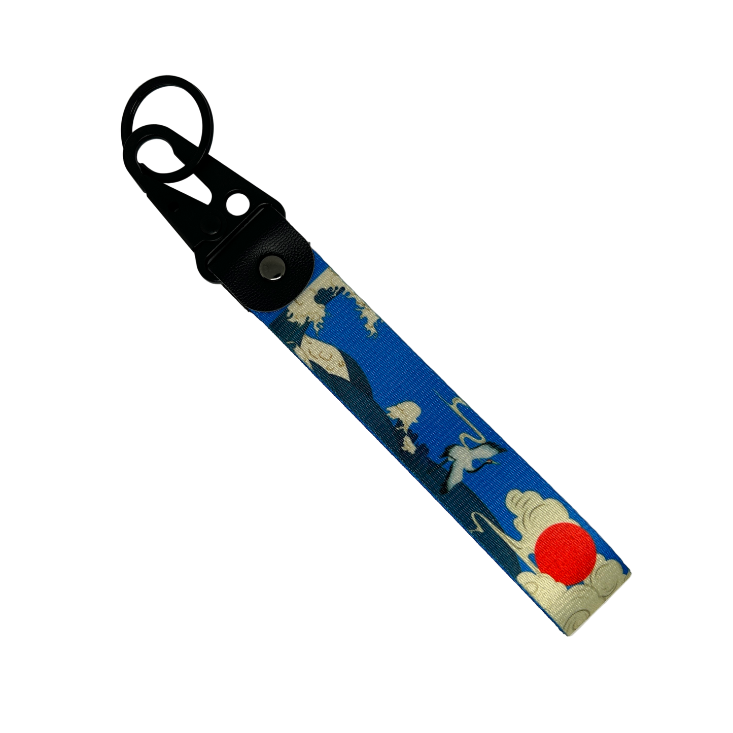 Ukiyo-e Art key tag with traditional Japanese wave design – Motorev JDM car keychain accessory