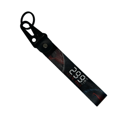 Black 299 KM/H Let’s Race key tag with a speedometer design – Motorev JDM performance car keychain accessory