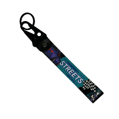 Motorev Best of All Streets car key tag, a zinc alloy and nylon JDM keyring featuring bold street racing-inspired artwork, scratch resistant and built for JDM and car culture enthusiasts UK