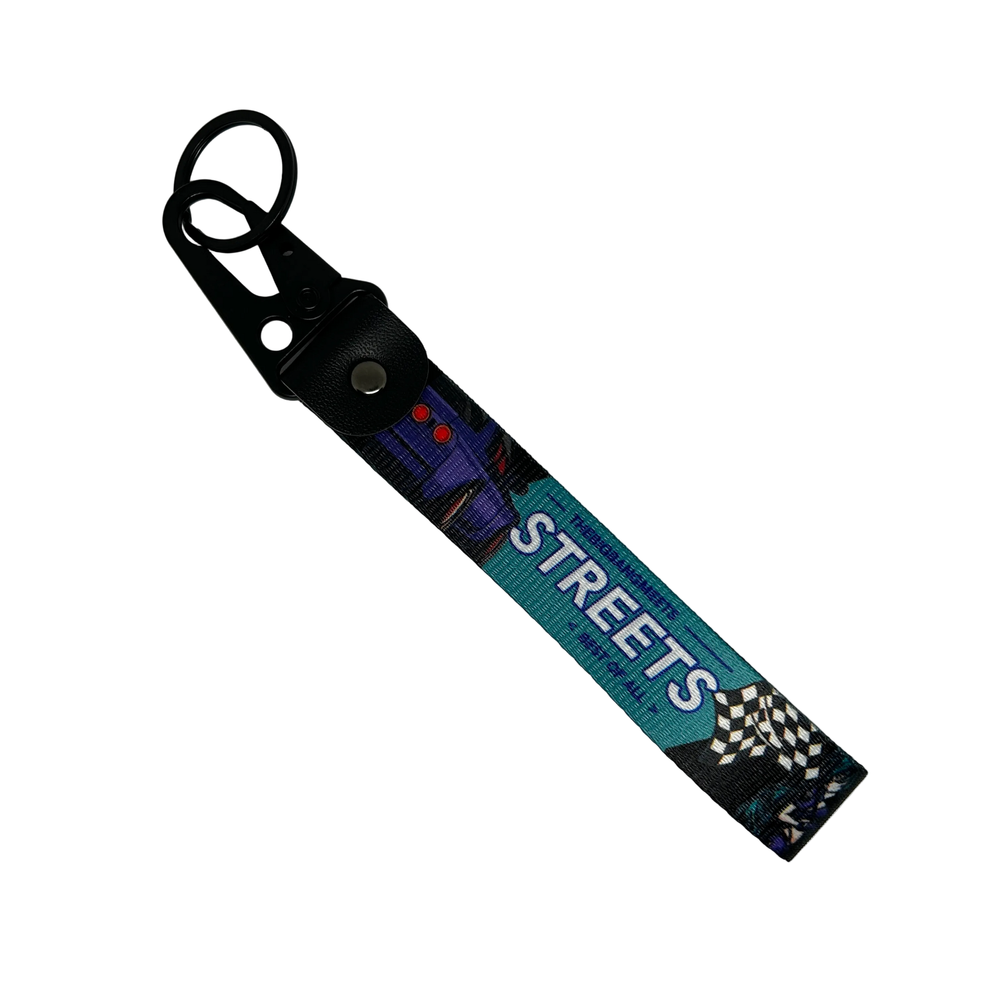 Motorev Best of All Streets car key tag, a zinc alloy and nylon JDM keyring featuring bold street racing-inspired artwork, scratch resistant and built for JDM and car culture enthusiasts UK