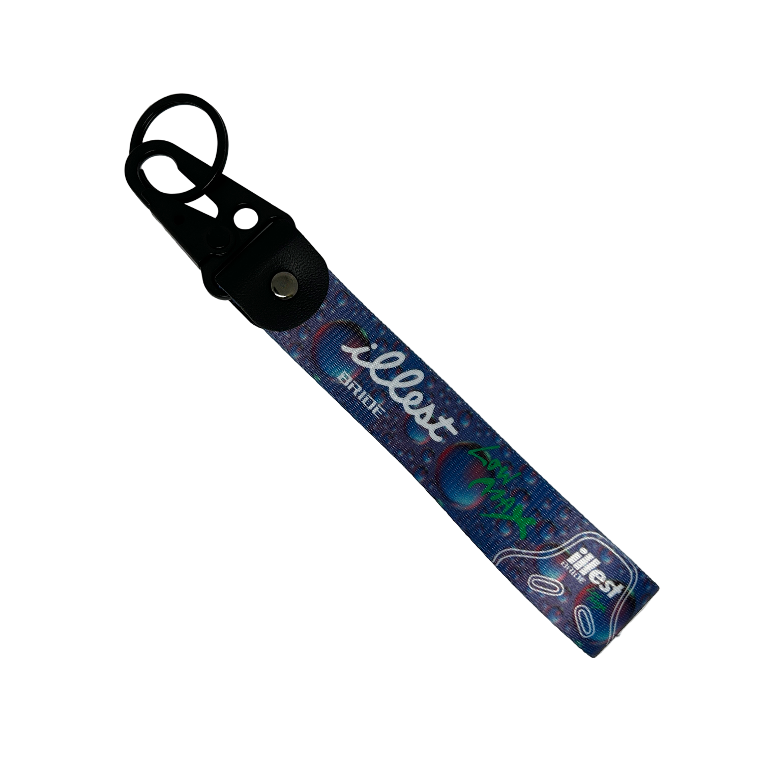Waterdrop graphic key tag wioth BRIDE x Illest branding – Motorev performance keychain for car enthusiasts