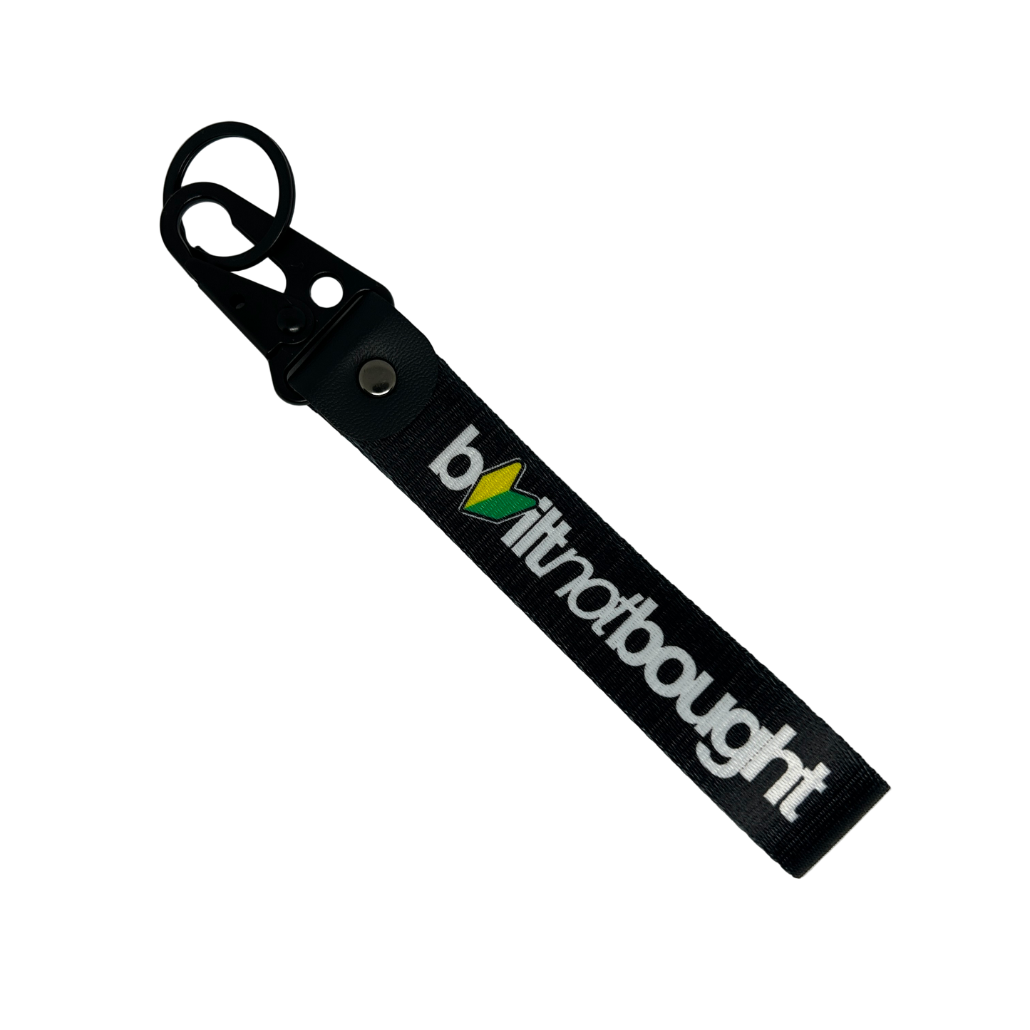 Black Built Not Bought key tag with JDM logo design – Motorev car keychain accessory
