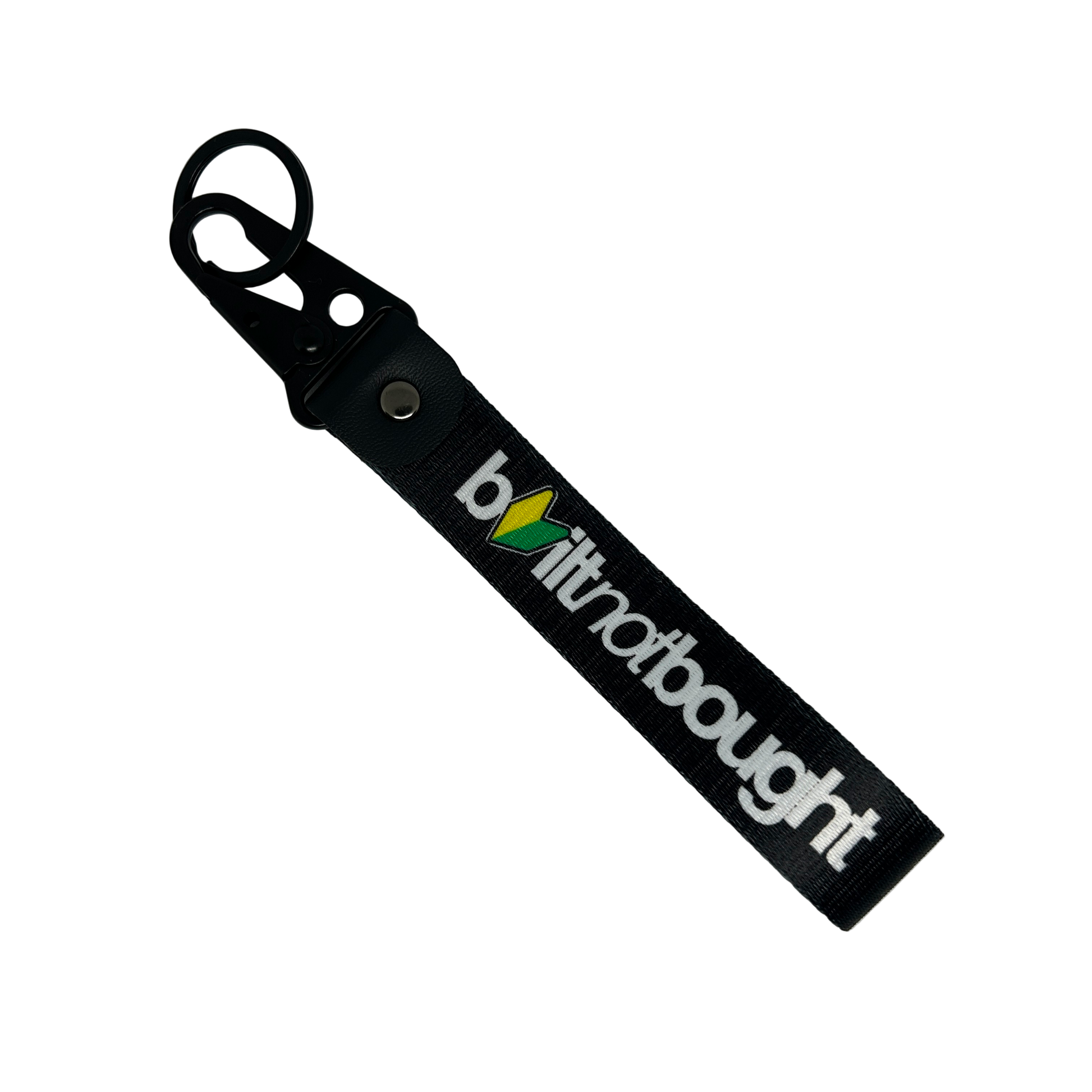 Black Built Not Bought key tag with JDM logo design – Motorev car keychain accessory