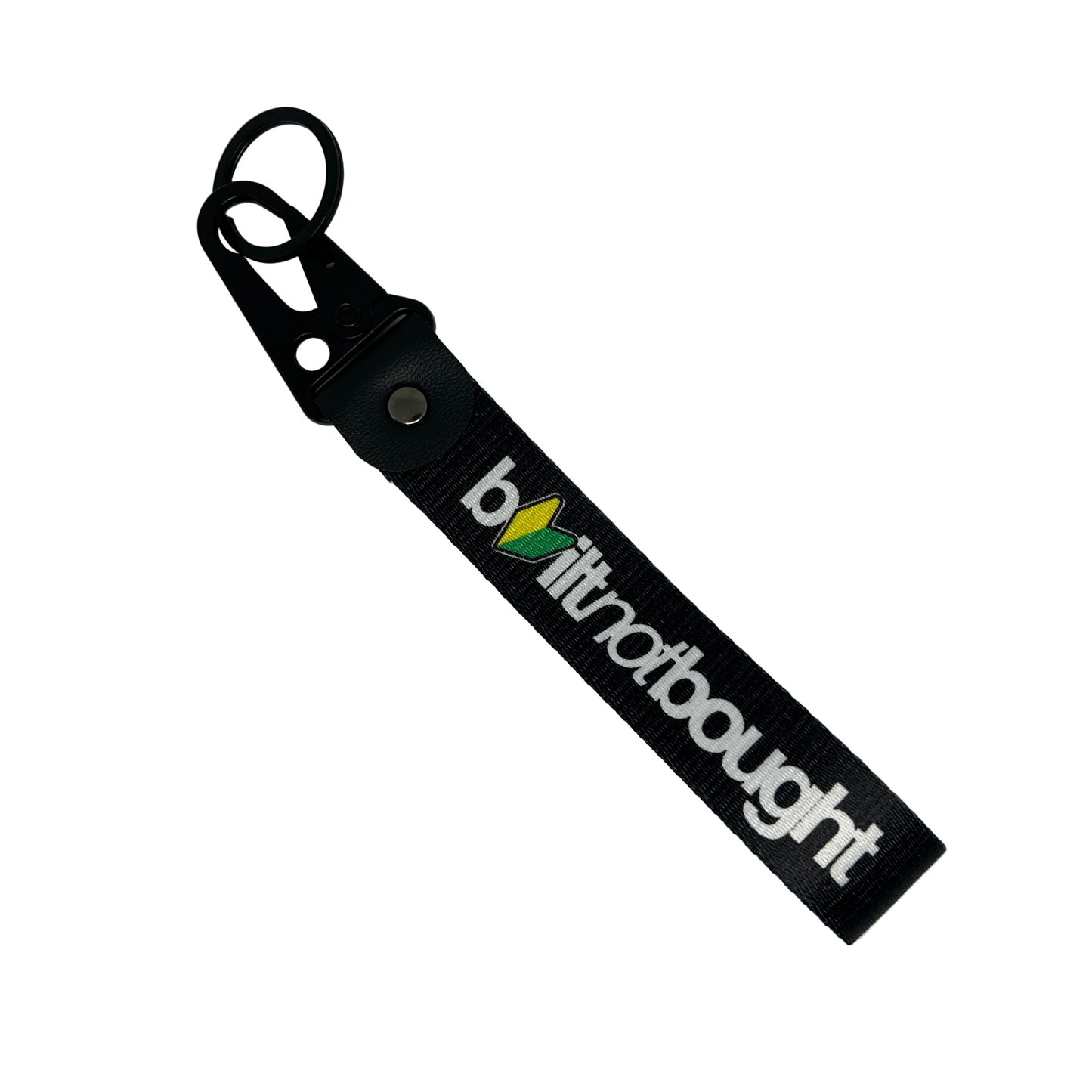 Black Built Not Bought key tag with JDM logo design – Motorev car keychain accessory