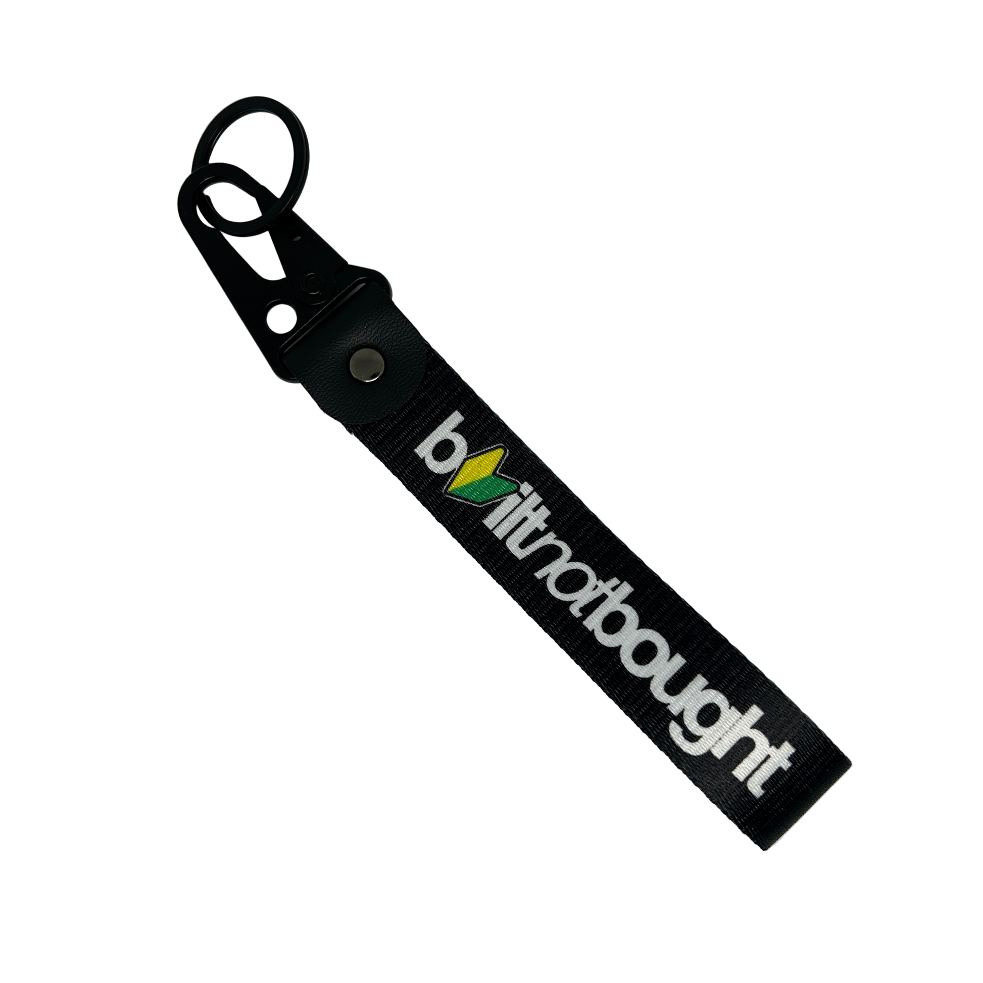 Black Built Not Bought key tag with JDM logo design – Motorev car keychain accessory