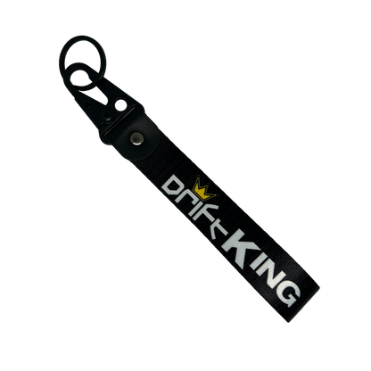 Black Drift King key tag with bold JDM text – Motorev car keychain accessory