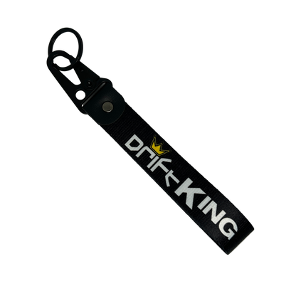 Black Drift King key tag with bold JDM text – Motorev car keychain accessory
