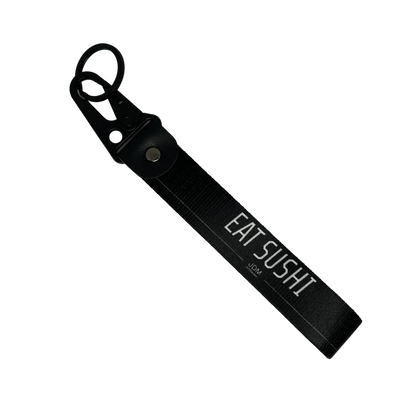 Black Eat Sushi key tag with Japanese food design – Motorev JDM car keychain accessory