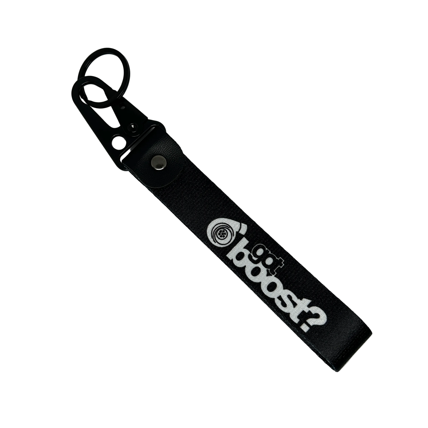 Black Got Boost key tag with turbo-inspired text – Motorev JDM car keychain accessory