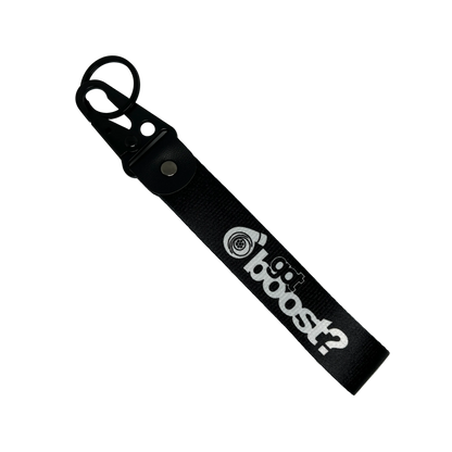 Black Got Boost key tag with turbo-inspired text – Motorev JDM car keychain accessory