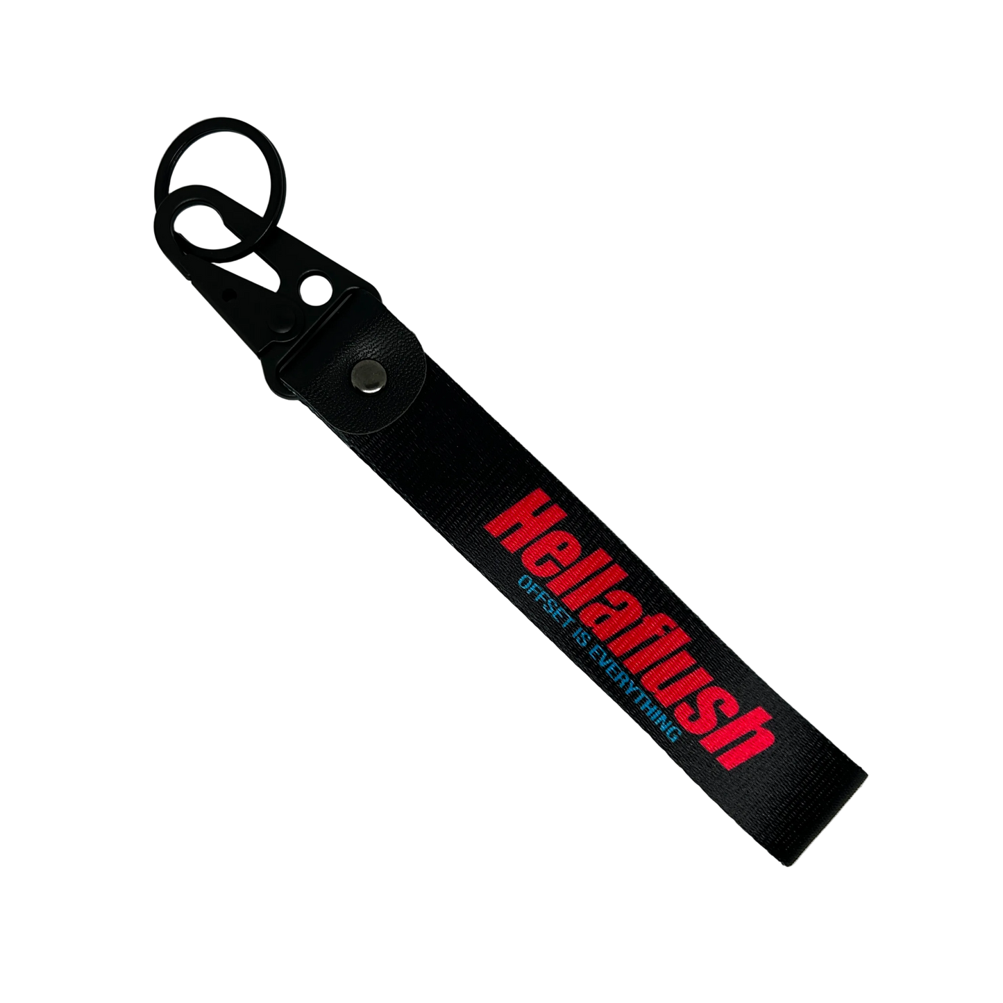 Black Hellaflush key tag with bold JDM text – Motorev car keychain accessory