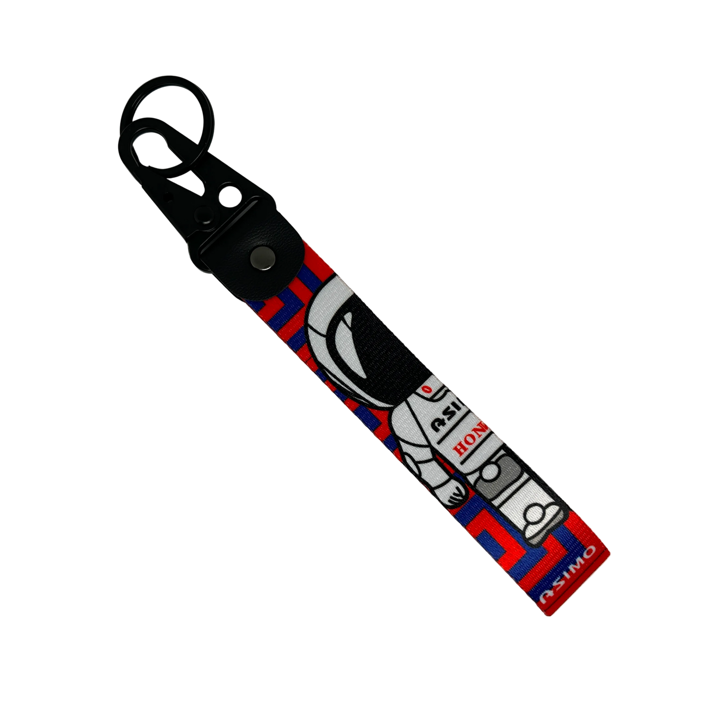 Red and blue Honda Asimo key tag with robot design – Motorev JDM car keychain accessory