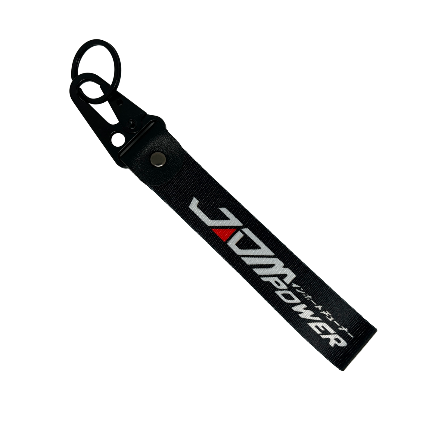 Black JDM Power key tag with Japanese text and JDM design – Motorev car keychain accessory