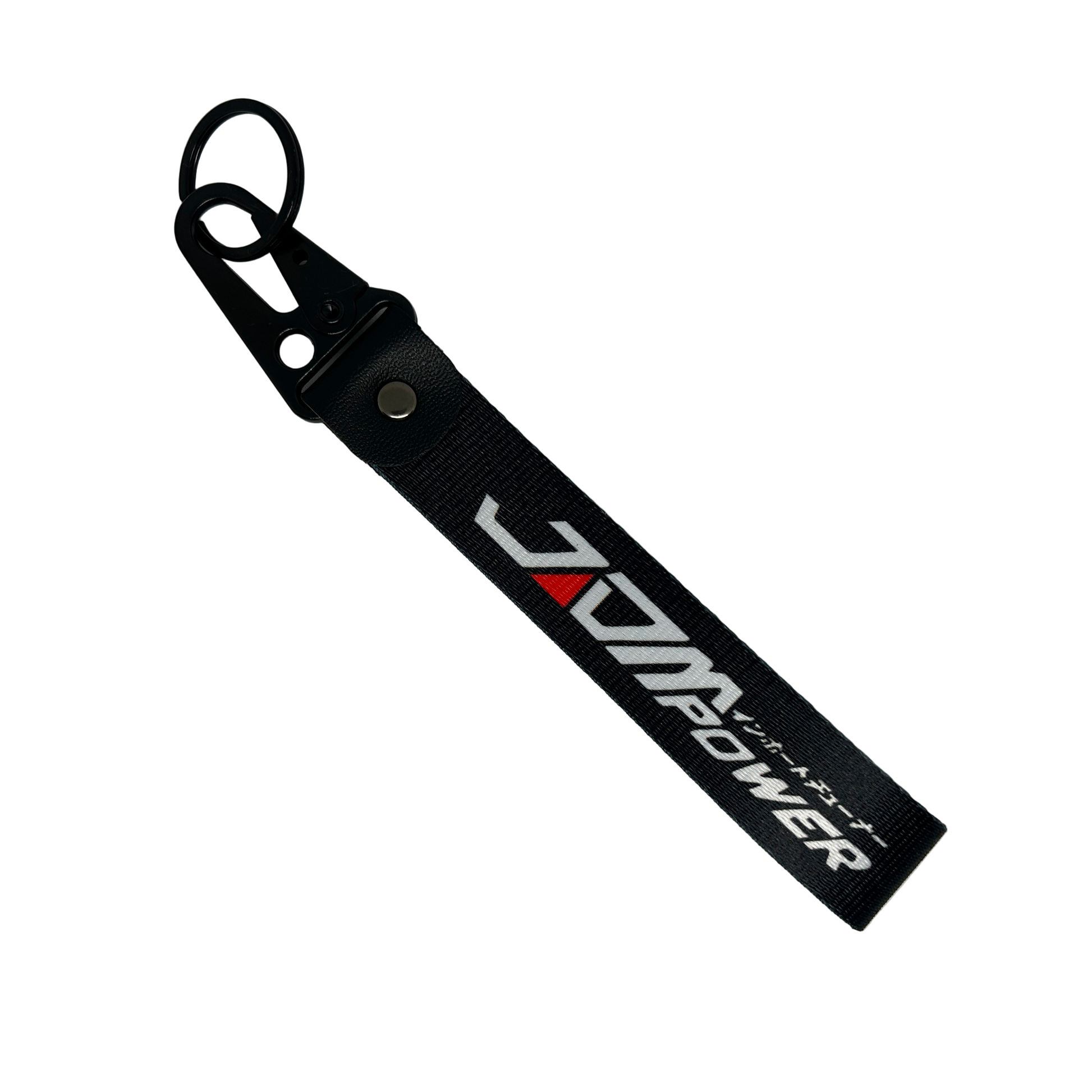 Black JDM Power key tag with Japanese text and JDM design – Motorev car keychain accessory
