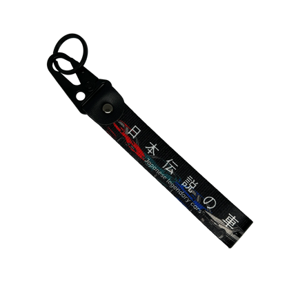 Motorev Japanese Legendary Cars car key tag, a zinc alloy and nylon JDM keyring featuring iconic Japanese performance car designs, scratch resistant and built for JDM and car culture enthusiasts UK
