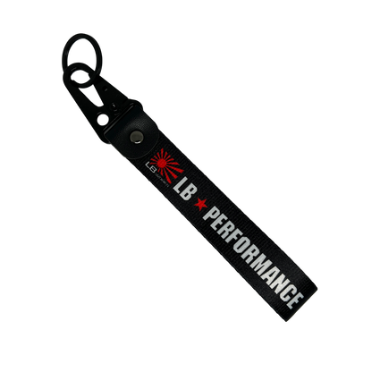 Black key tag with LB PERFORMANCE branding – Motorev JDM car accessory