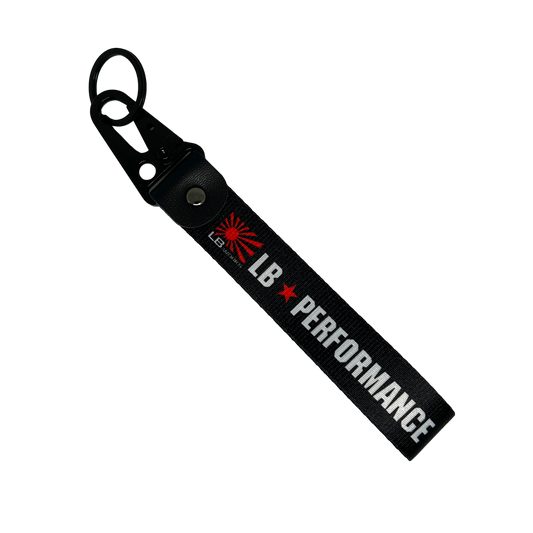 Black key tag with LB PERFORMANCE branding – Motorev JDM car accessory