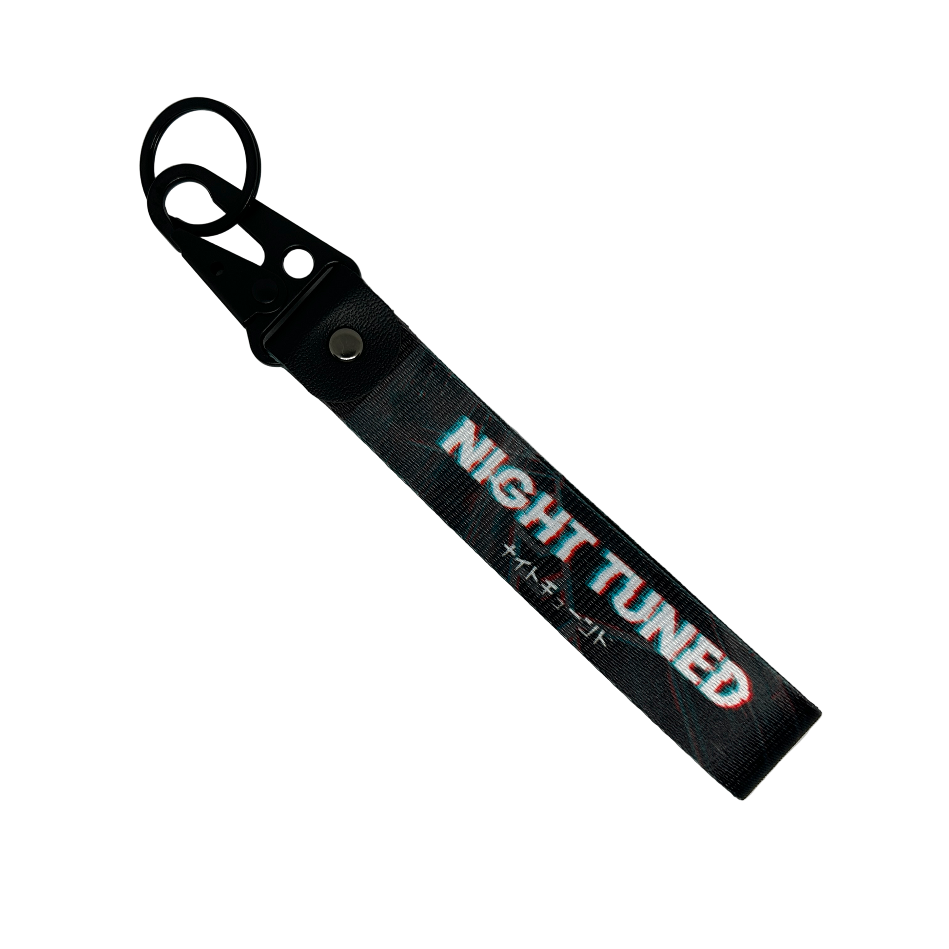 Black Night Tuned key tag with sleek JDM design – Motorev car keychain accessory