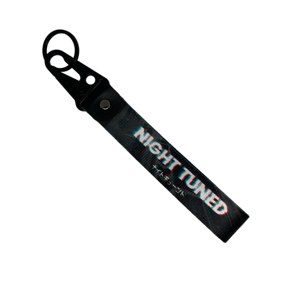 Black Night Tuned key tag with sleek JDM design – Motorev car keychain accessory