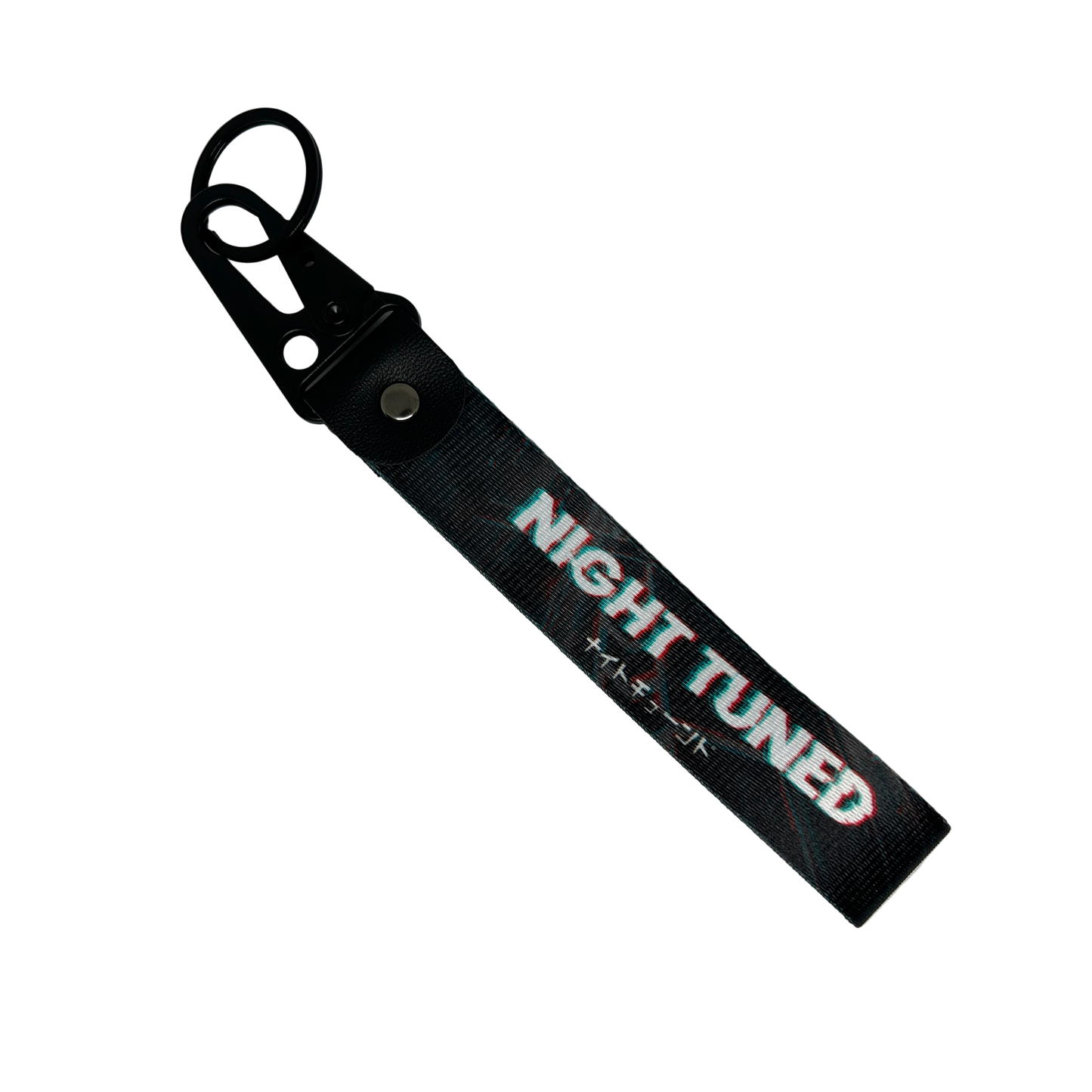 Black Night Tuned key tag with sleek JDM design – Motorev car keychain accessory
