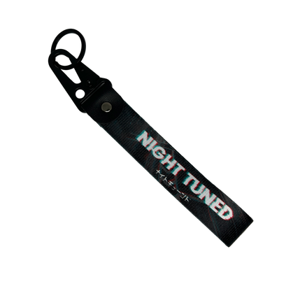Black Night Tuned key tag with sleek JDM design – Motorev car keychain accessory