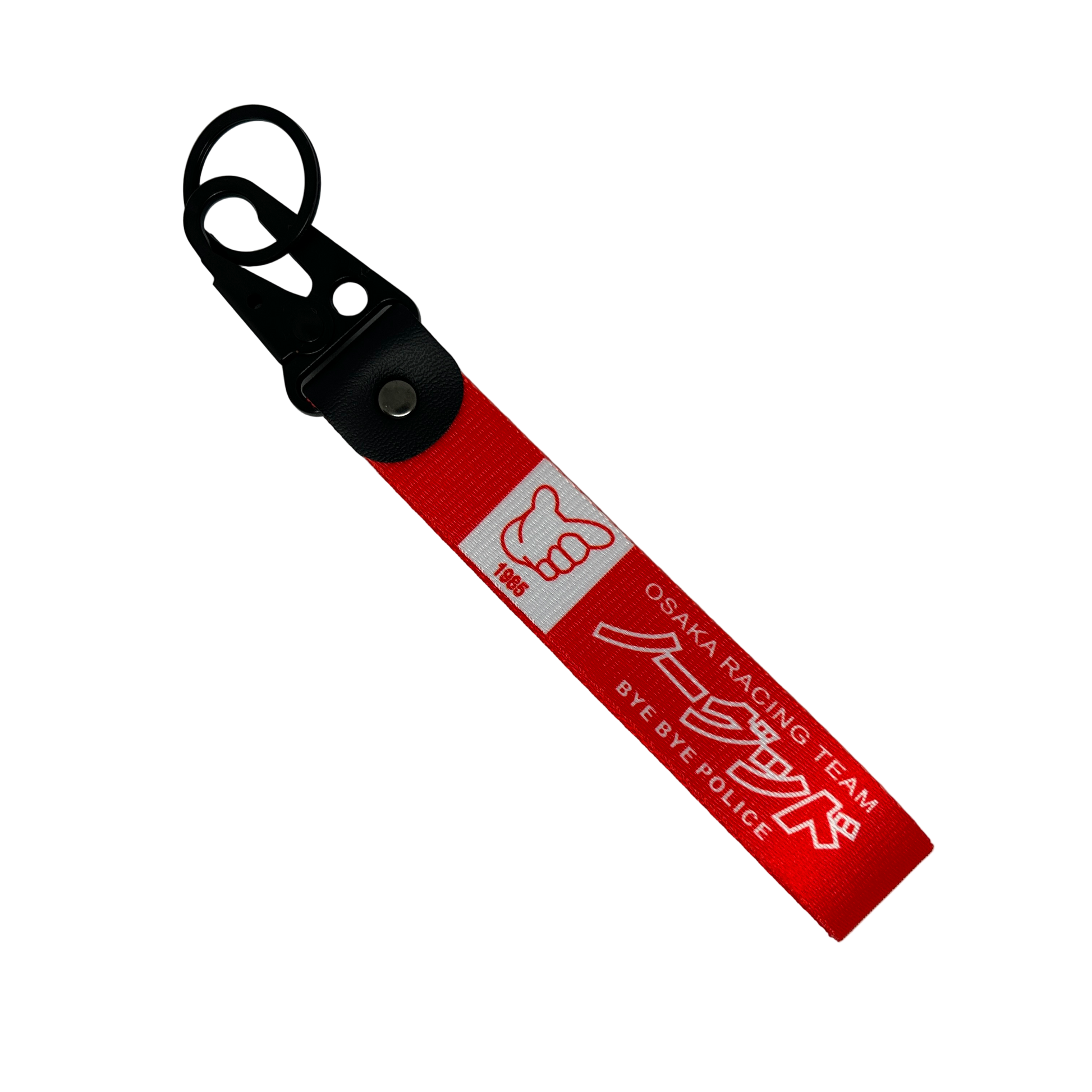 Red Osaka Racing Team key tag with English text and Osaka logo – Motorev JDM car keychain