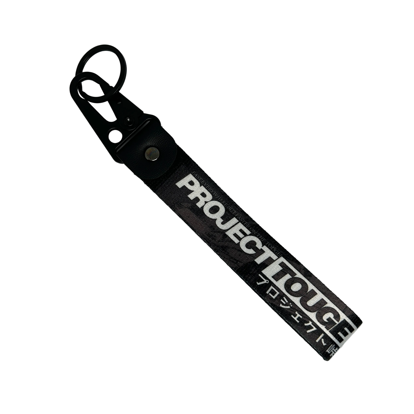 Motorev Project Touge black camo car key tag, a zinc alloy and nylon JDM keyring featuring a bold black camouflage design, scratch resistant and built for touge and motorsport enthusiasts UK