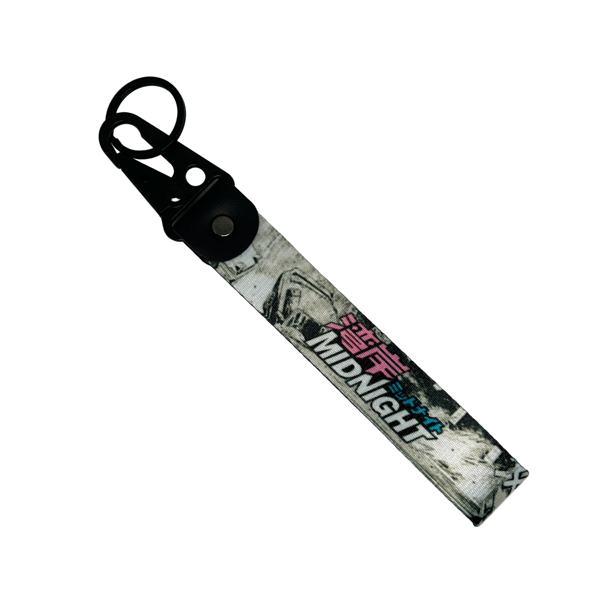 Retro Midnight key tag with neon JDM design – Motorev car keychain accessory