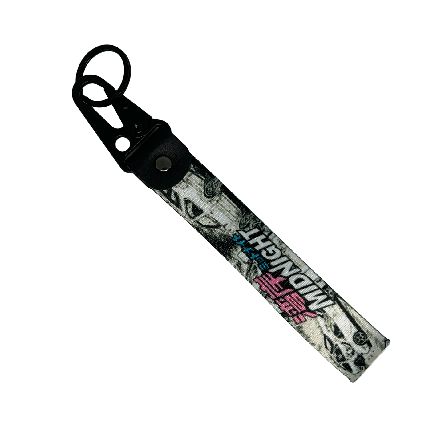 Retro Midnight key tag with neon JDM design – Motorev car keychain accessory