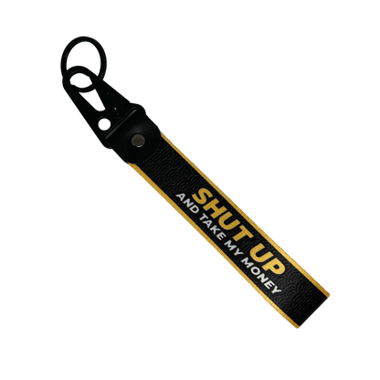 Shut Up and Take My Money key tag with Maneki-Neko design – Motorev JDM car keychain accessory