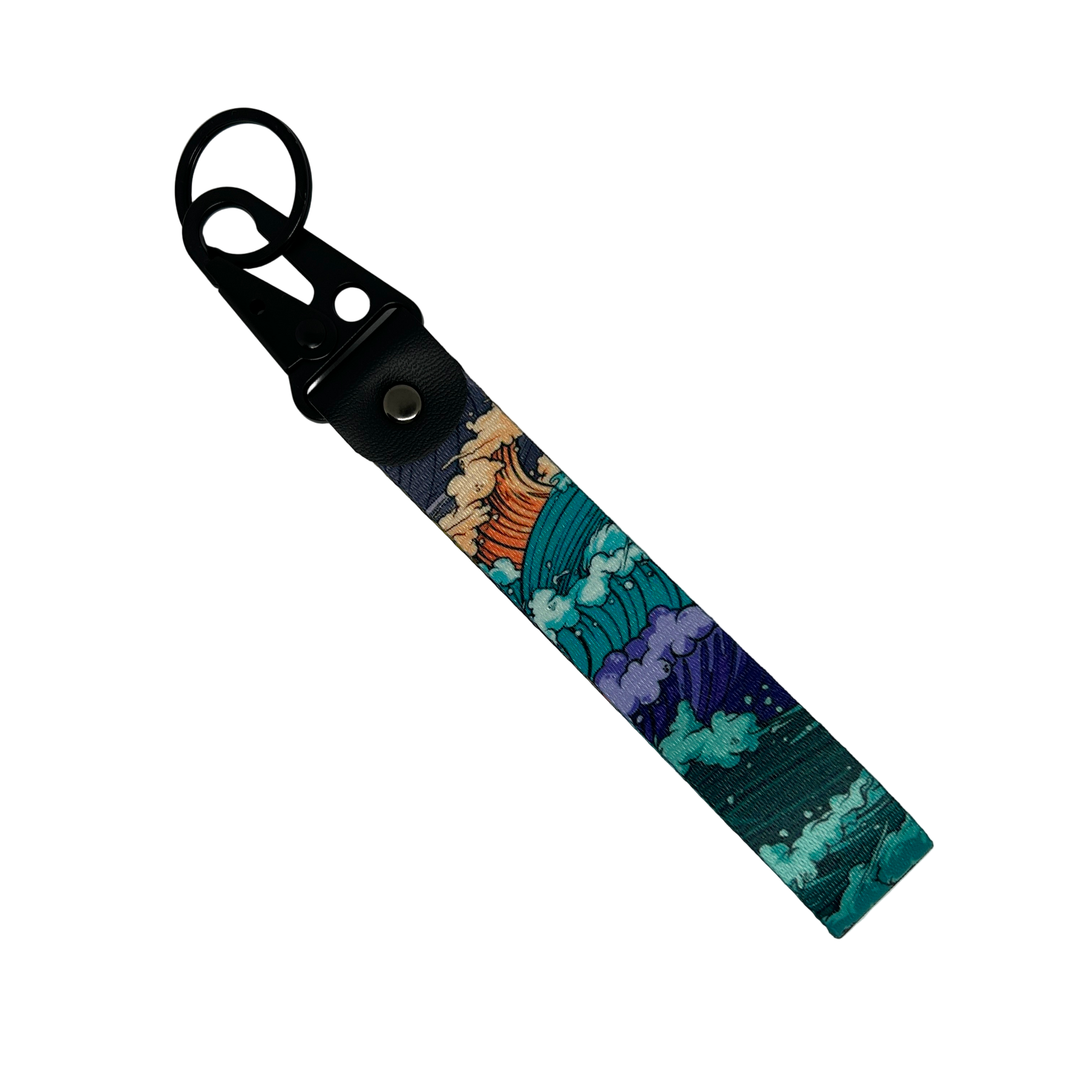 The Great Wave off Kanagawa key tag with iconic Japanese art design – Motorev JDM car keychain