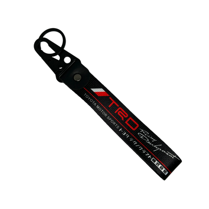 Motorev Toyota Motor Sports TRD car key tag, a zinc alloy and nylon keyring featuring the iconic TRD motorsport branding, scratch resistant and built for Toyota and motorsport enthusiasts UK