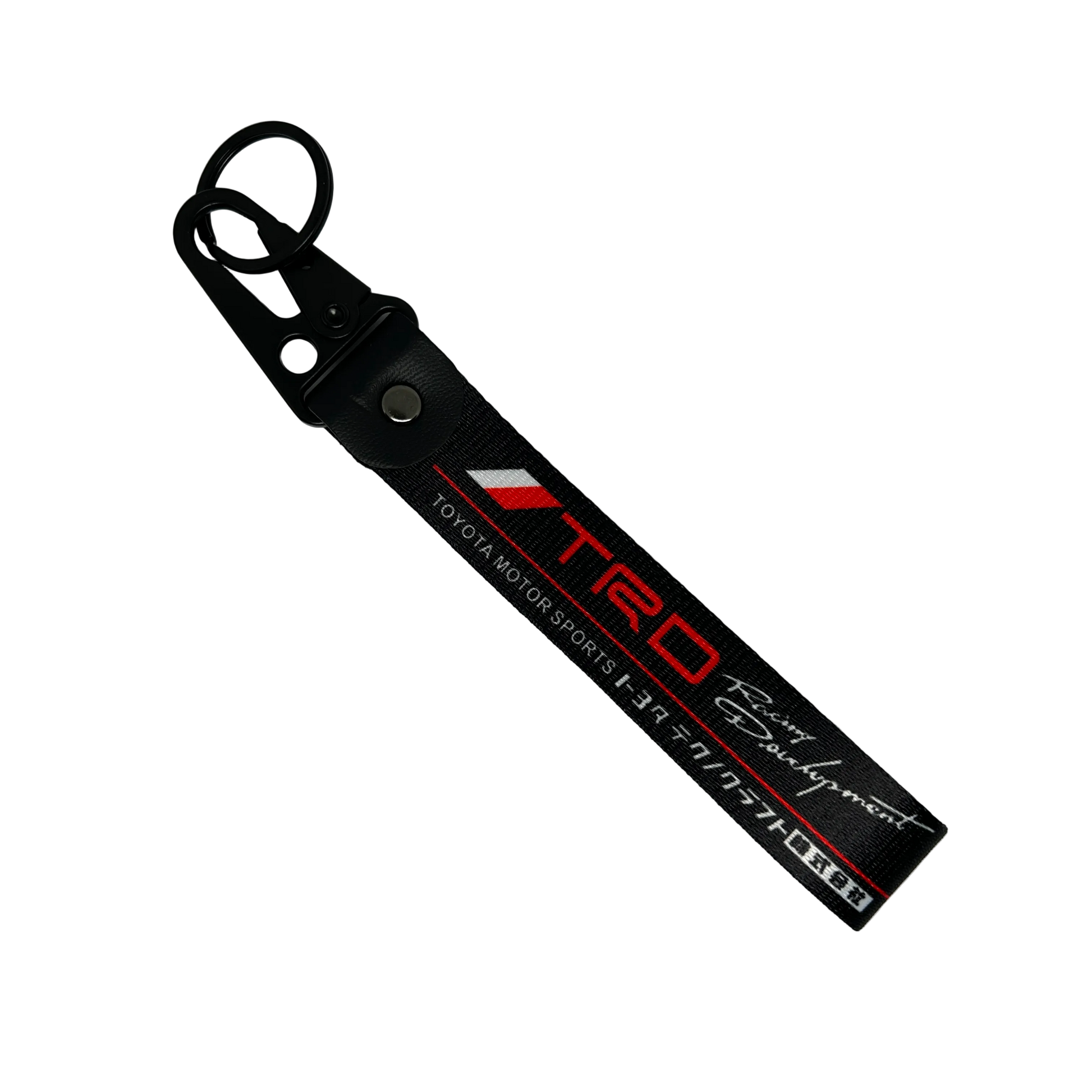 Motorev Toyota Motor Sports TRD car key tag, a zinc alloy and nylon keyring featuring the iconic TRD motorsport branding, scratch resistant and built for Toyota and motorsport enthusiasts UK