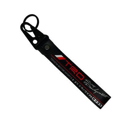 Motorev Toyota Motor Sports TRD car key tag, a zinc alloy and nylon keyring featuring the iconic TRD motorsport branding, scratch resistant and built for Toyota and motorsport enthusiasts UK