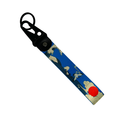 Ukiyo-e Art key tag with traditional Japanese wave design – Motorev JDM car keychain accessory